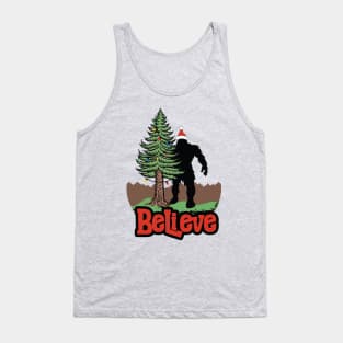 Christmas Believe Bigfoot Tank Top